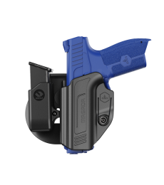 C-Series IWI Masada Left Hand Holster OWB Level II Retention - Paddle Holster with Magazine Pouch