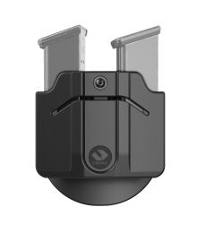 Double Magazine Holster for 9mm .40 Double Stack Polymer Magazine Pouch with Paddle Attachment