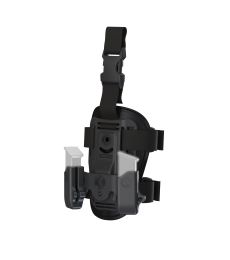 Double Magazine Holster for 9mm .40 Double Stack Polymer Magazine Pouch with X3 Adapter, Booster for Leg Attachment