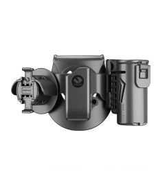 Handcuff Case, Pepper Spray Holder and Magazine Holster Combo for Metal/Steel Magazines, With Paddle and X3 Adapter