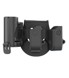Pepper Spray Holder and 2X Magazine Holster Combo for Single Stack, Glock 43 & Similar Magazines, With Paddle and X3 Adapter