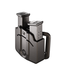 Double Magazine Holster for 9mm .40 Double Stack Metal/Steel Magazine Pouch with Belt Loop Attachment
