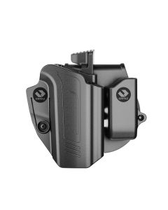 C-Series Compatible with CZ P09 Holster OWB Level II Retention - Paddle Holster with Magazine Holder