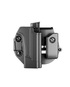 C-Series Compatible with Glock 17 Holster OWB Level II Retention - Paddle Holster with Magazine Holder