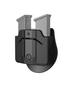 Double Magazine Holster for 9mm .40 Double Stack Metal/Steel Magazine Pouch with Paddle Attachment